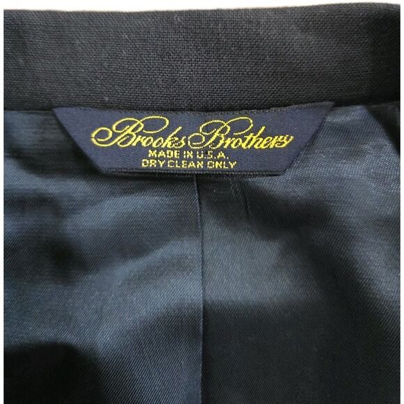 Brooks Brothers 1818 Men Blazer 45R Dark Blue Gold Buttons Classic Sport Coat - Picture 8 of 14